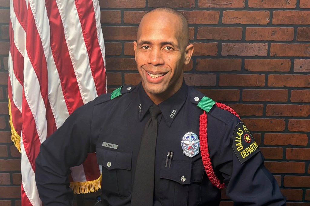 Dallas Police Officer Darron Burks was sitting in his car outside For Oak Cliff Community Campus when he was ambushed by a gunman on Aug. 29, 2024.