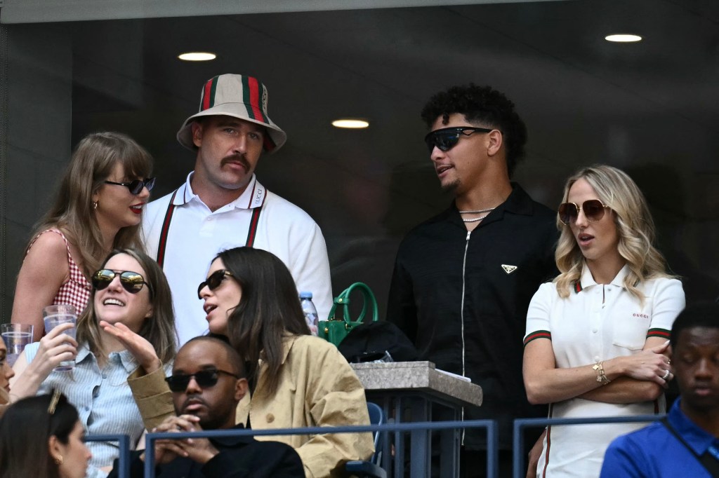 The couple was joined by Chiefs QB Patrick Mahomes and his wife, Brittany Mahomes.