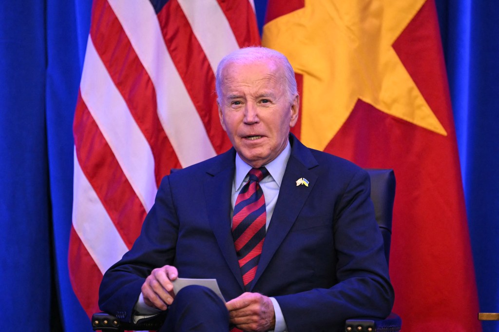 US President Joe Biden speaks during a meeting with Vietnamese President To Lam on the sidelines of the 79th Session of the United Nations General Assembly in New York on September 25, 2024.