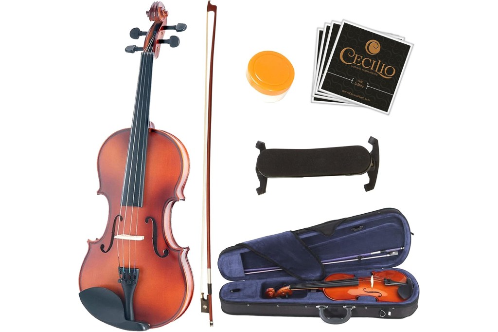 Mendini By Cecilio Violin For Beginners, Kids & Adults - Beginner Kit For Student w/Hard Case, Rosin, Bow - Starter Violins