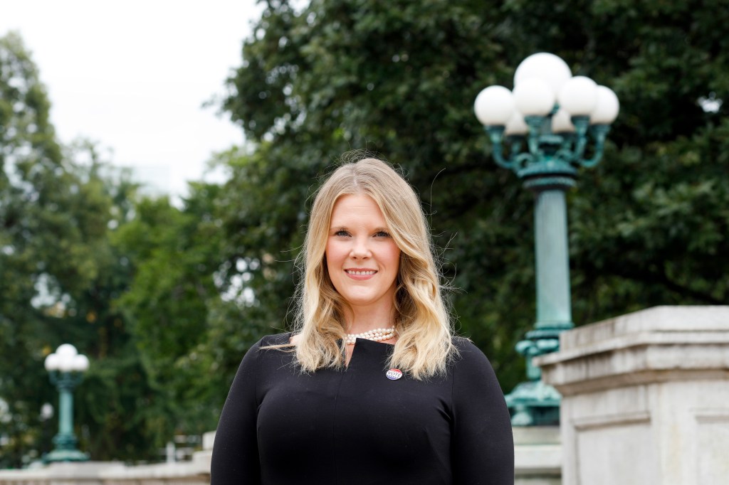 Wisconsin Elections Commission Administrator, Meagan Wolfe, posing outside the Wisconsin Capitol building in Madison, 2020