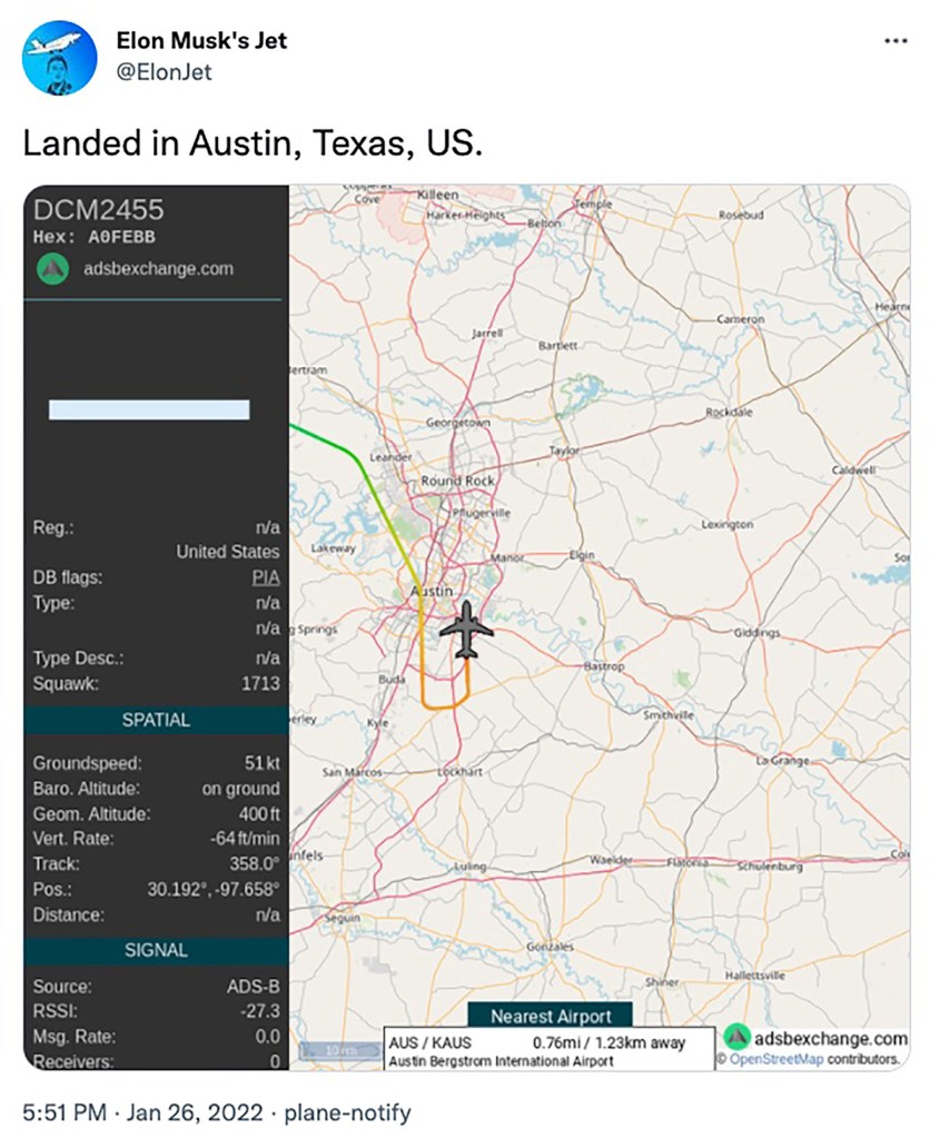 Sweeney is best known for tracking Elon Musk's private jet flights.