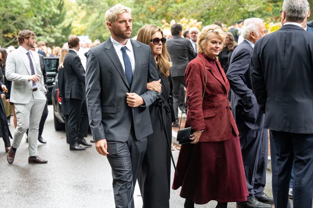 Maria Shriver and Christopher Schwarzenegger at Ethel Kennedy's funeral.