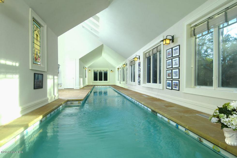 An older listing photos shows the inside lap pool. 