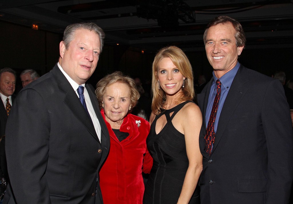 Al Gore, Ethel Kennedy, Cheryl Hines and Robert Kennedy Jr. at the Ripple of Hope Awards dinner in 2011.