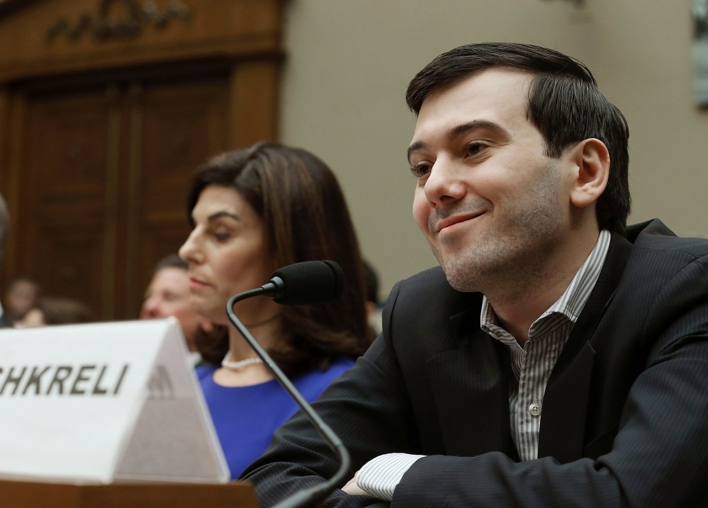 Shkreli,  former CEO of Turing Pharmaceuticals, testifying on Capitol Hill in 2016.