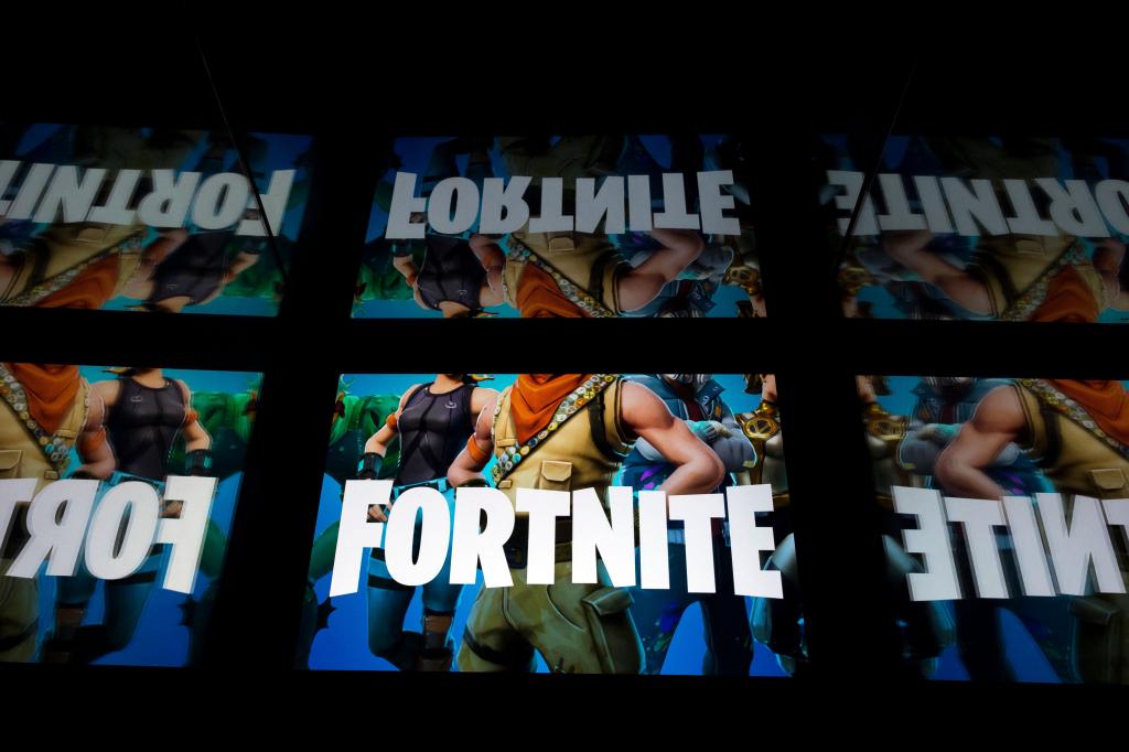 Video game Fortnite displayed on a tablet 