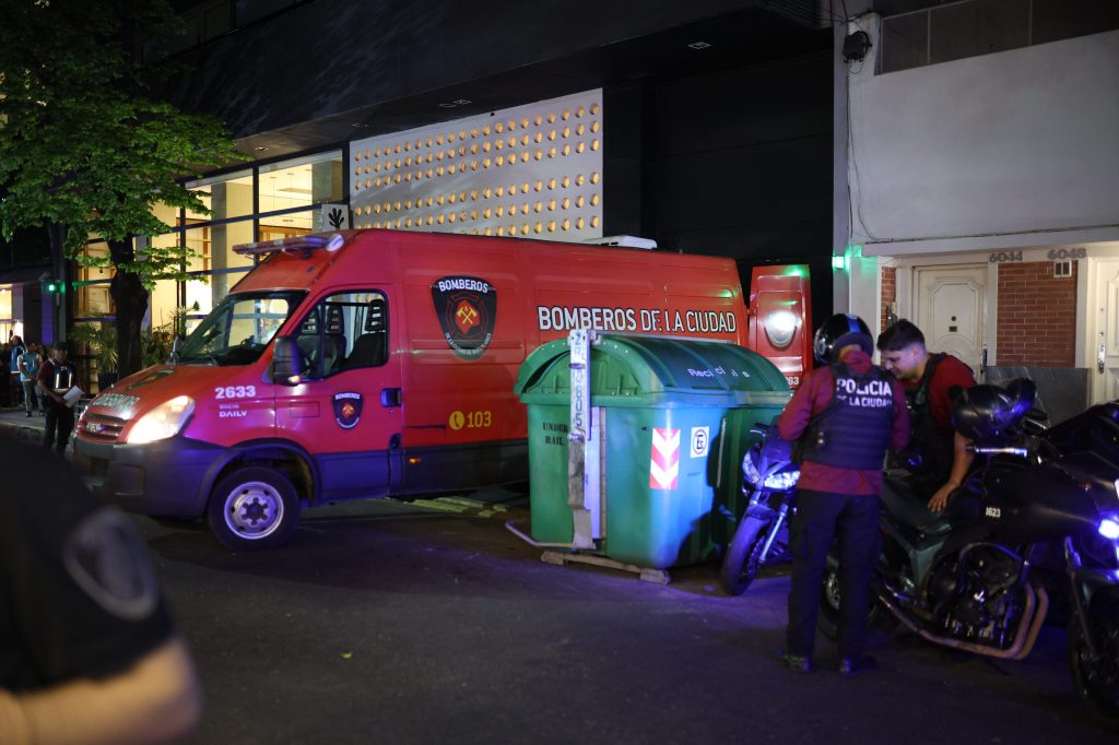 irefighters work the scene at the Casa Sur as people gather after the reports of the death of former One Direction member Liam Payne, 31, on October 16, 2024 in Buenos Aires, Argentina.