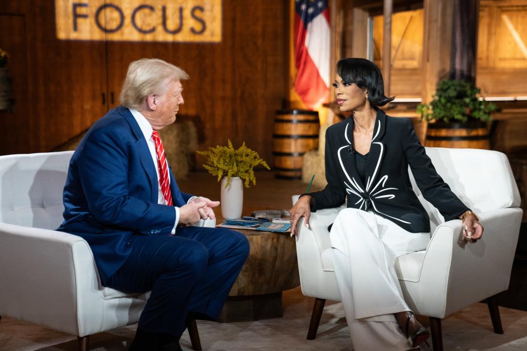 Donald Trump and Harris Faulkner at the Fox News town hall.