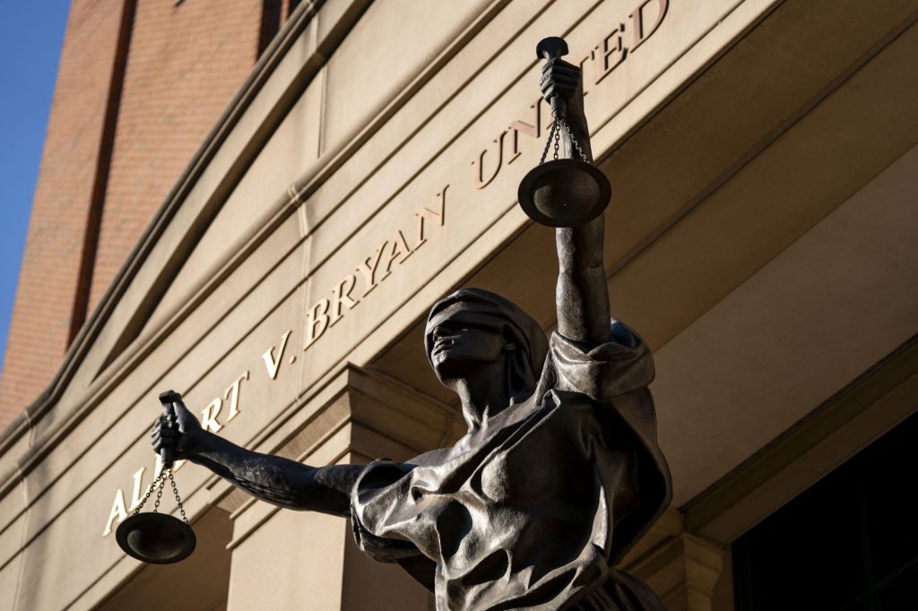 The U.S. District Court for the Eastern District of Virginia is seen on morning of opening arguments in the Department of Justice's second antirust trial against Google in Alexandria, Virginia on September 9, 2024.