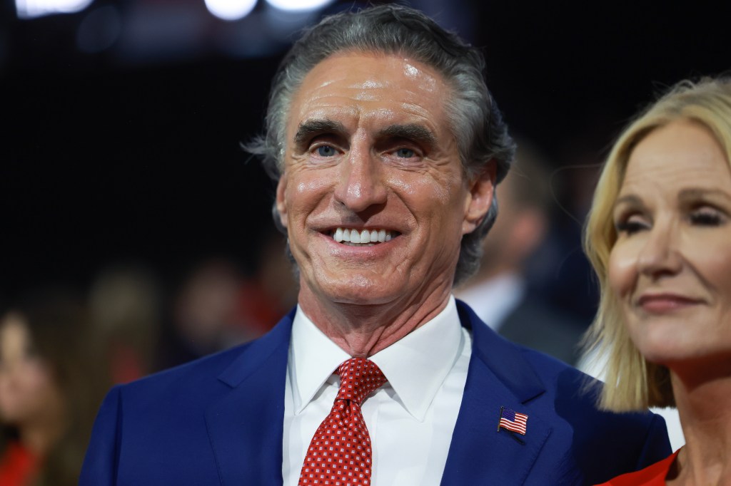 North Dakota Gov. Doug Burgum attends the third day of the Republican National Convention at the Fiserv Forum on July 17, 2024 in Milwaukee, Wisconsin.