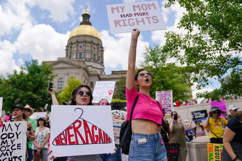 Pro-choice protesters. 