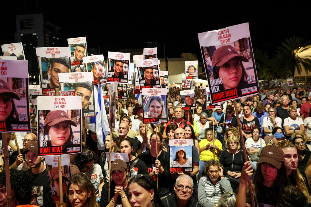 Hundreds came out to call for an immediate deal during a protest in Tel Aviv on Saturday.