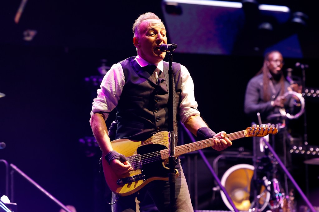 Bruce Springsteen performs during the 2024 Sea.Hear.Now Festival on the beach on September 15, 2024 in Asbury Park, New Jersey.