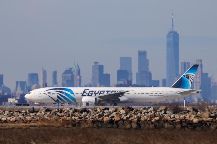 A photo of an EgyptAir aircraft.