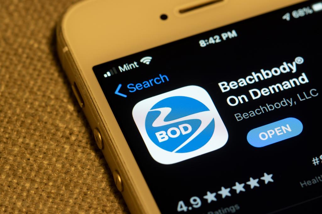 Beachbody app seen in app store in iPhone