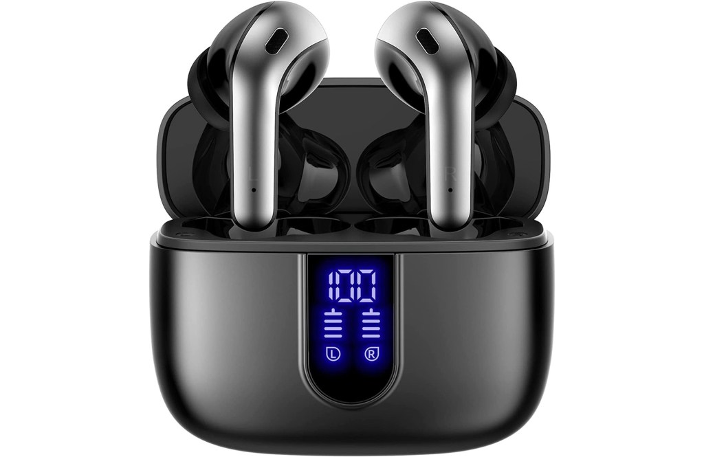 
TAGRY Bluetooth Headphones True Wireless Earbuds 60H Playback LED Power Display Earphones with Wireless Charging Case IPX5 Waterproof in-Ear Earbuds
