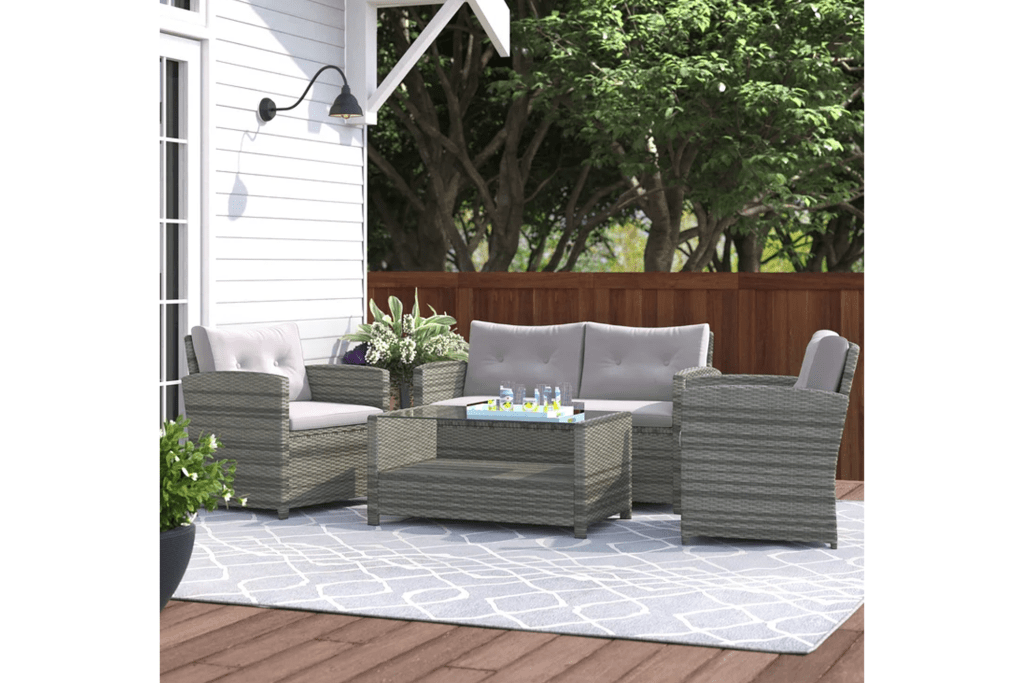 Brayden Studio Anyuta 4-Person Outdoor Seating Group with Cushions