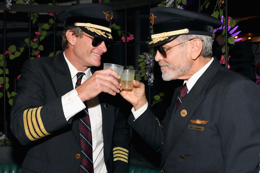 Rande Gerber and George Clooney attending the Casamigos Halloween party at ARIA Resort and Casino in Las Vegas, Nevada on October 27, 2018