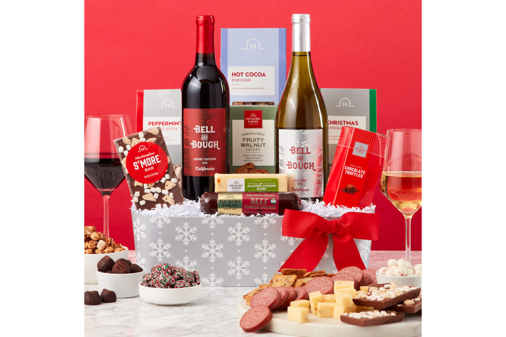 Hickory Farms Holly Jolly Holiday Wine Gift Basket