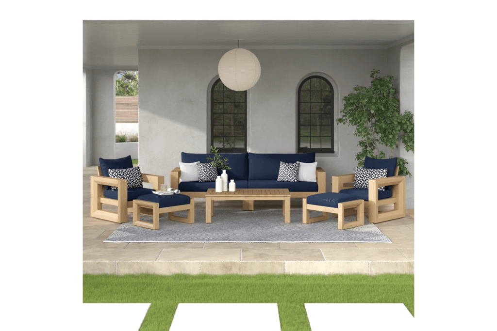 Hokku Designs Sehrish 8-Piece Sunbrella Sofa Seating Group with Cushions