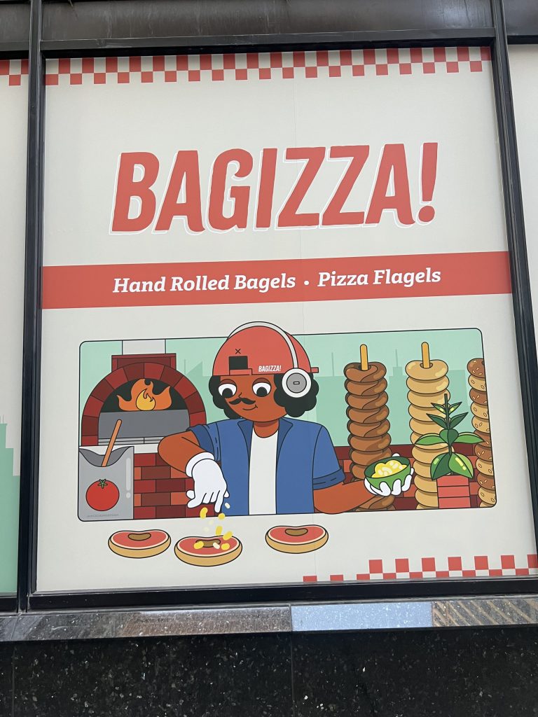 A new a bagel/pizza restaurant concept called Bagizza! will soon open at former Joseph Abboud store at 424 Madison Ave. 