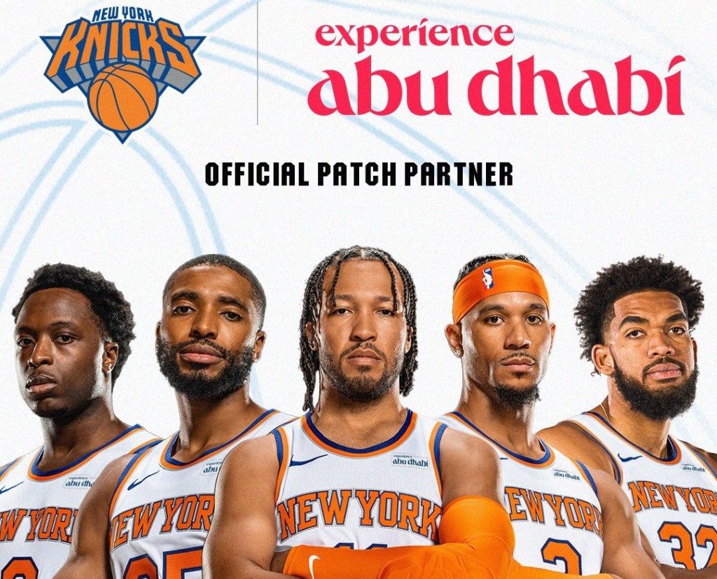 Knicks players will be wearing a patch on their jerseys from "Experience Abu Dhabi" this season.