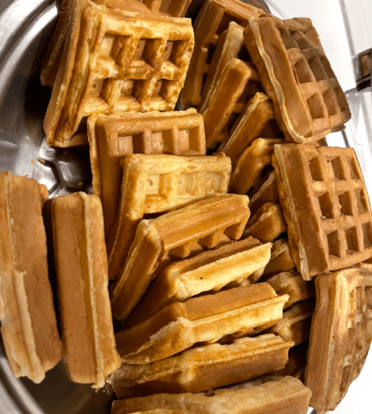 Waffles from the Marriott Marquis breakfast buffet.