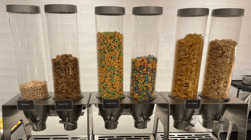 Cereal from the Marriott Marquis breakfast buffet.