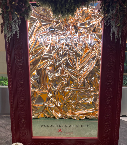 The Marriott Marquis' "wonderful" selfie station.