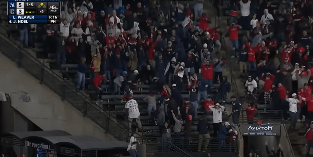 TBS constantly cut to crowd shots during Game 3 of the ALCS between the Yankees and Guardians. 