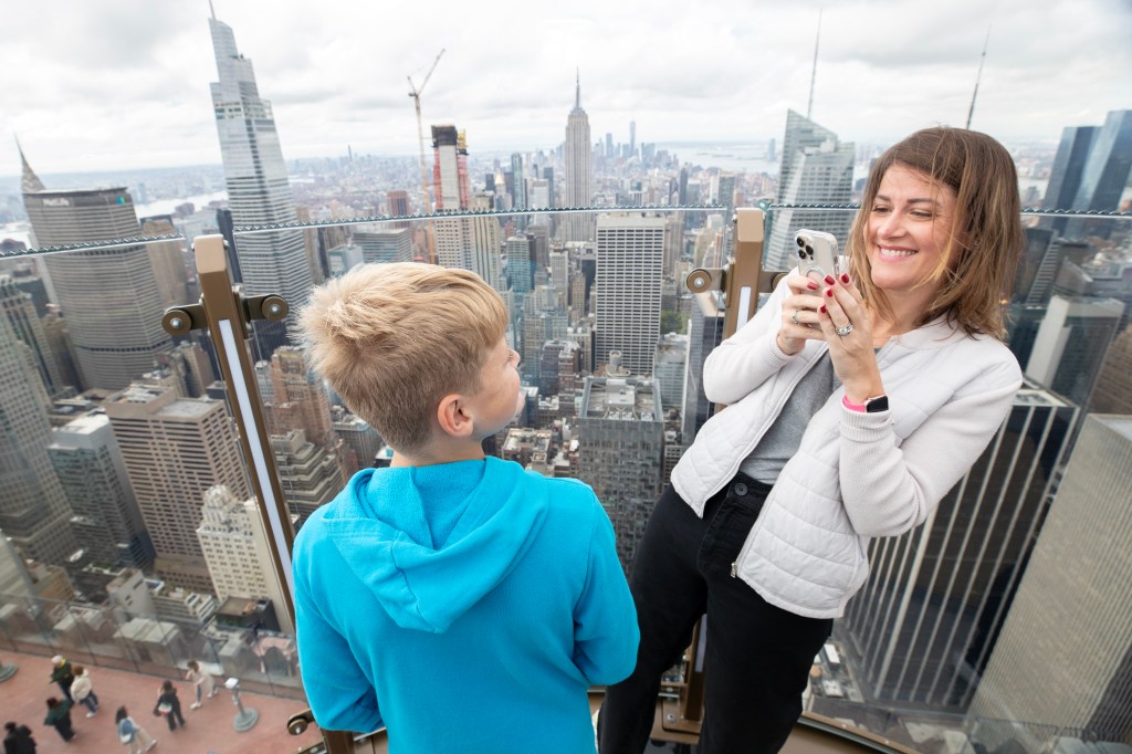 Elizabeth Hardin and her son Holcombe were enthused to ride Skylift.