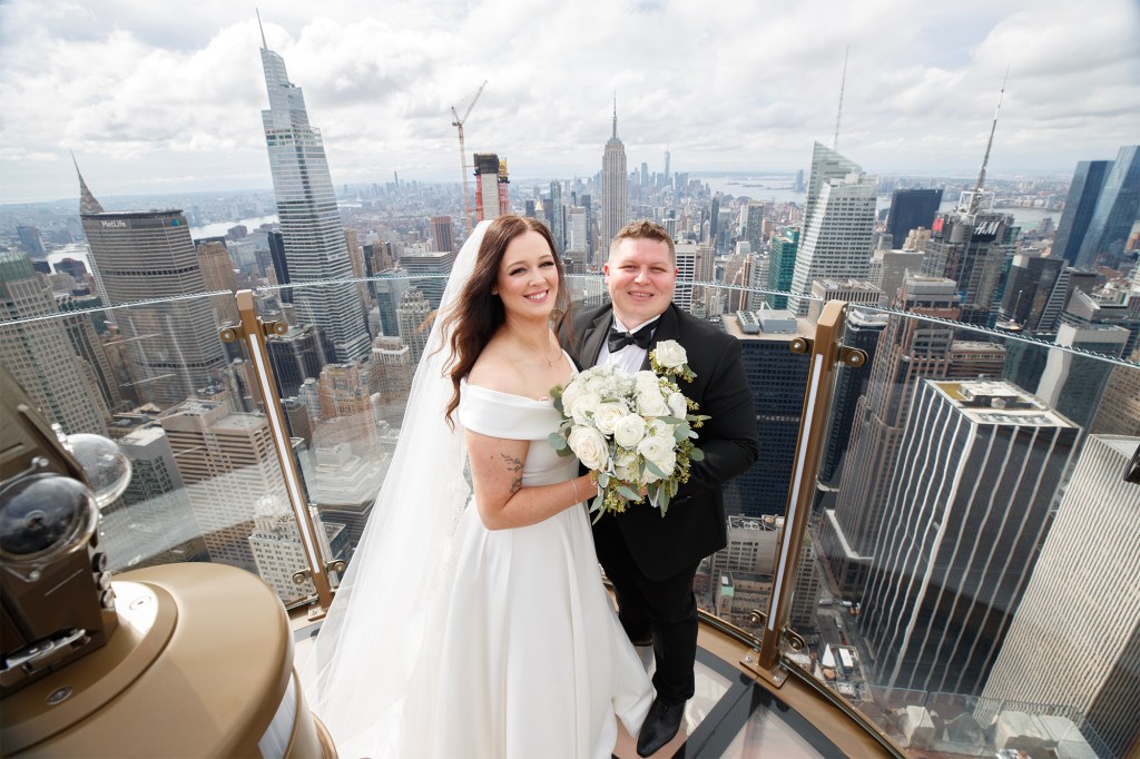 Newly weds Jason and Holly Williams celebrated their nuptials with a ride on Skylift Tuesday.