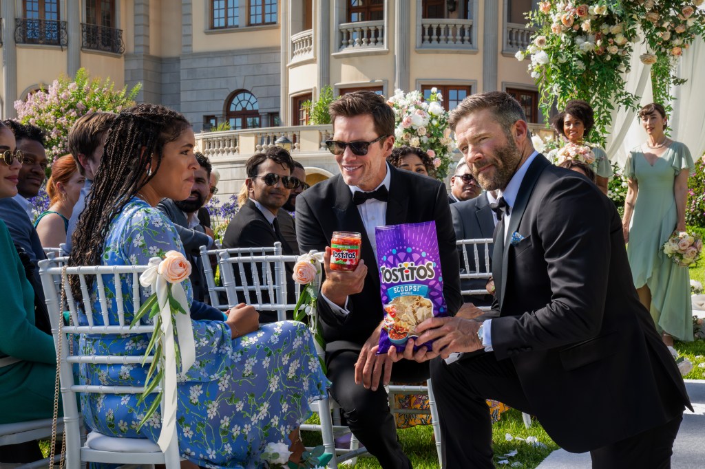 Julian Edelman and Tom Brady in a commercial for  Tostitos throughout the 2024 NFL season. 