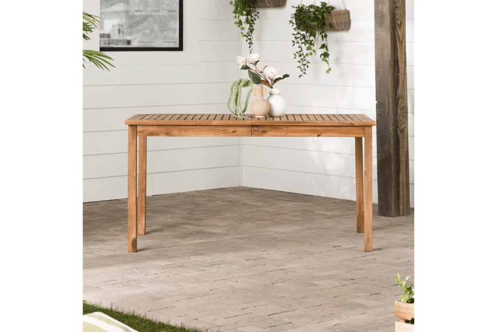 Winston Porter Alfonsi Rectangular Acacia Outdoor Dining Table