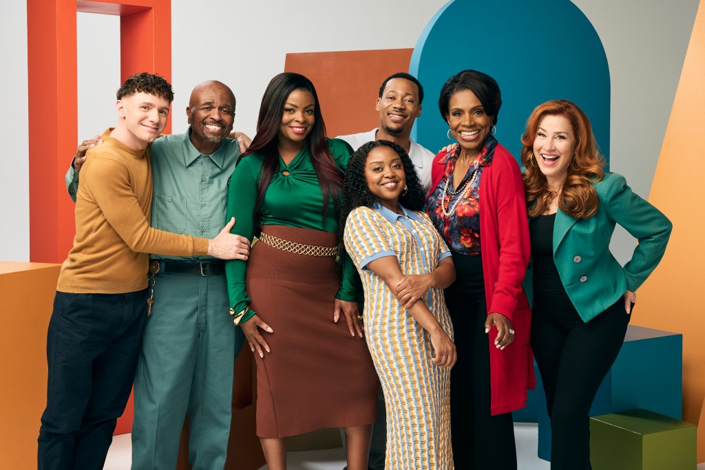 "Abbott" stars: Chris Perfetti as Jacob Hill, William Stanford Davis as Mr. Johnson, Janelle James as Ava Coleman, Tyler James Williams as Gregory Eddie, Quinta Brunson as Janine Teagues, Sheryl Lee Ralph as Barbara Howard, and Lisa Ann Walter as Melissa Schemmenti. 