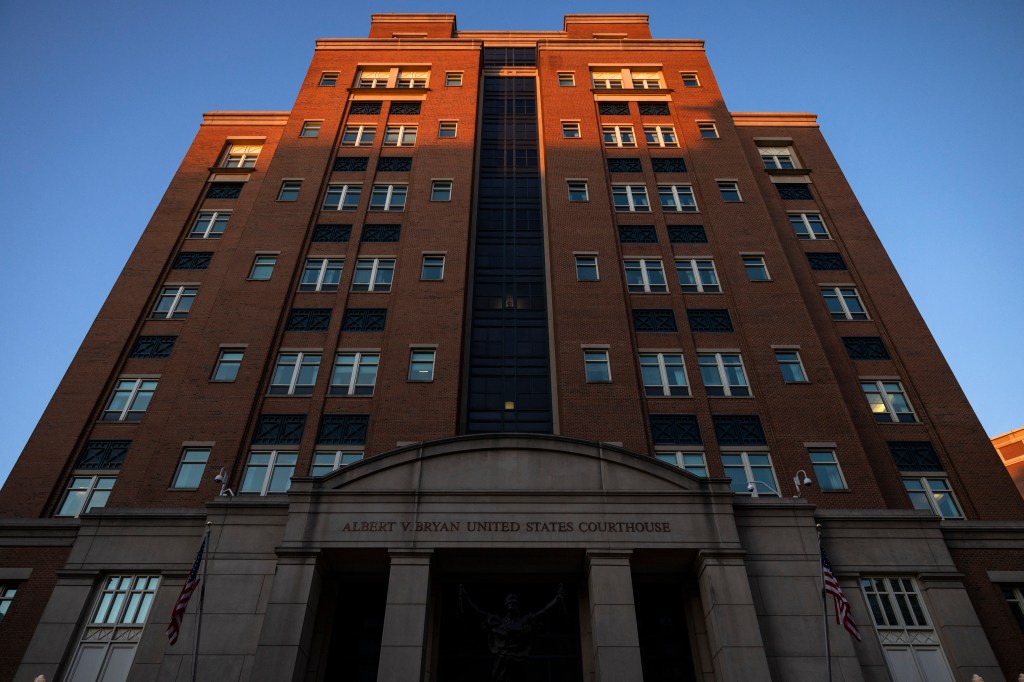 The Albert V. Bryan US Courthouse is seen at the start of a Department of Justice antitrust trial against Google over its advertiing business in Alexandria, Virginia, on September 9, 2024.