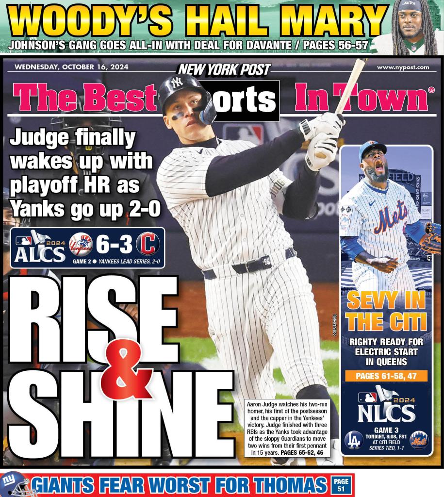 The back cover of the New York Post on Oct. 16, 2024.