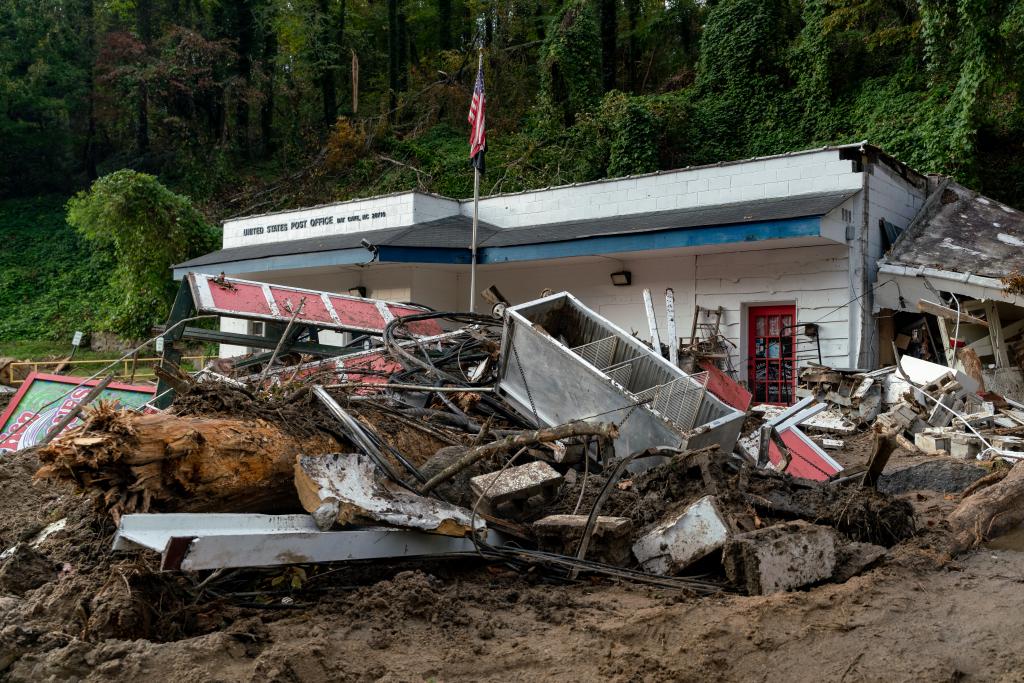 The Bat Cave post office was destroyed by the hurricane.