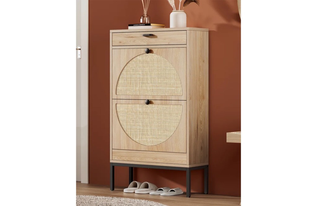 Boho Natural Rattan Shoe Storage Cabinet
