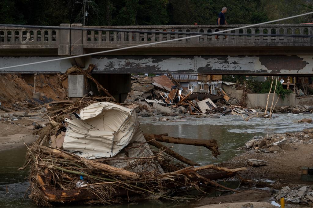 A partly destroyed bridge in Bat Cave.