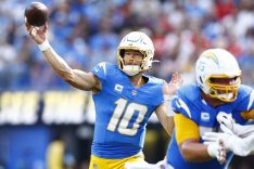 Justin Herbert and the Chargers take on the Cardinals in Game 2 of Monday night's NFL doubleheader.