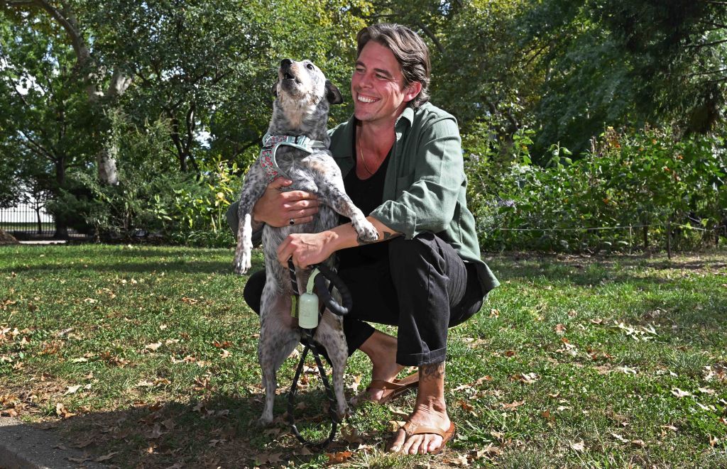 Michael Laudenslager with his Blue Heeler named Valerie.