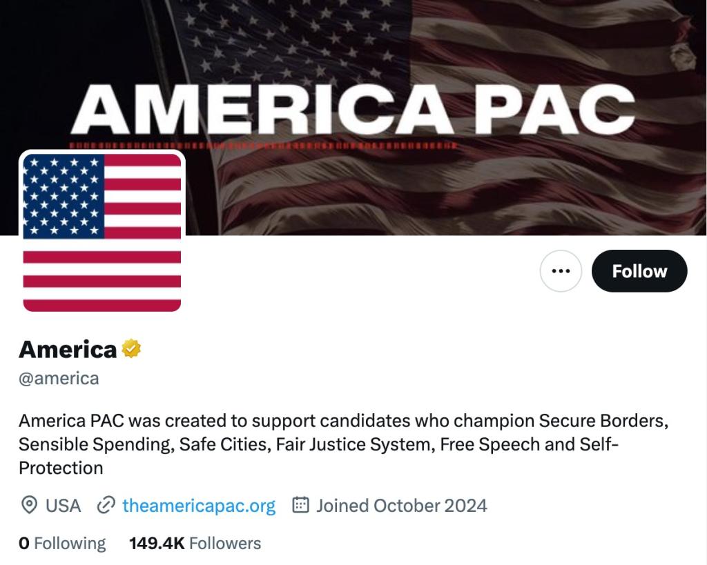 Pro-Trump super PAC X account