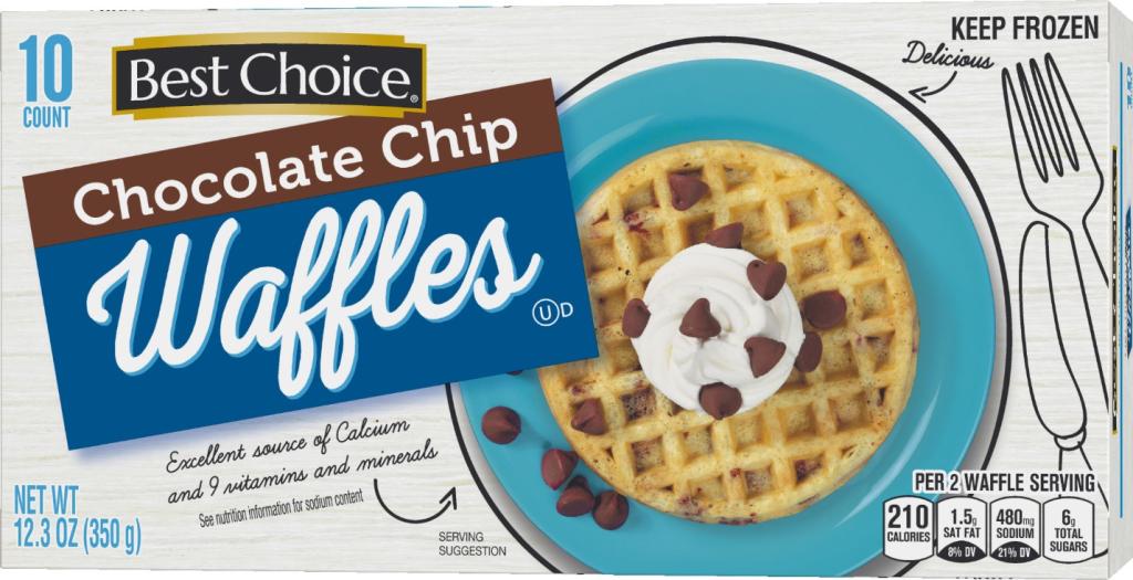 Frozen waffles package.