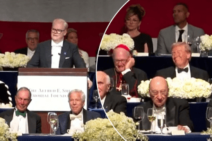 omedian Jim Gaffigan goes after Harris, Dems at Al Smith Dinner.