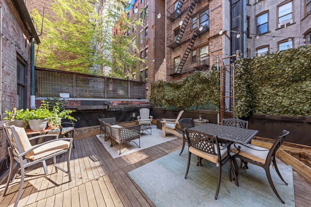 The townhouse comes with multiple outdoor spaces