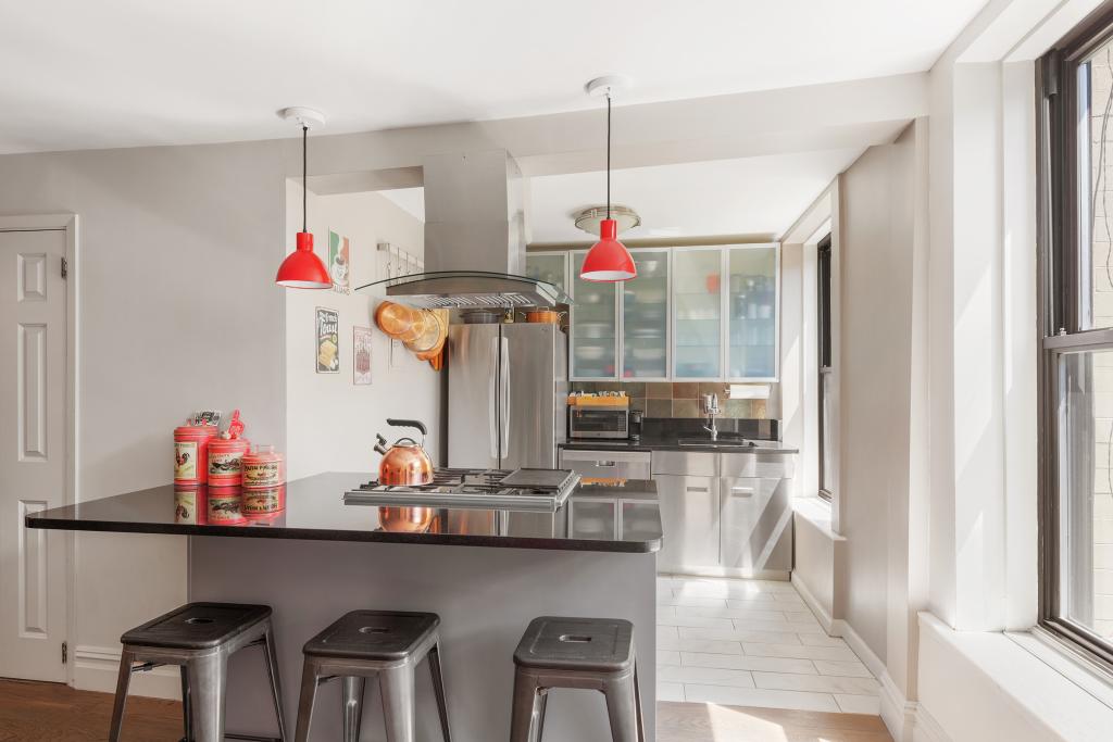 A chef's kitchen in one of the home's current rental units 