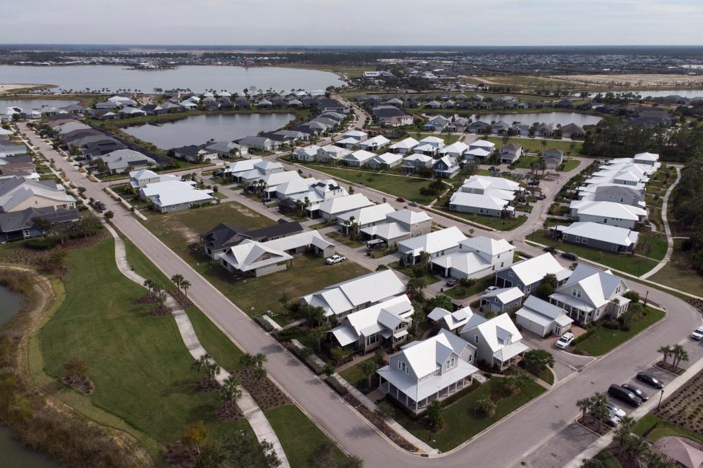 Aerial shot of Babcock Ranch, Florida.