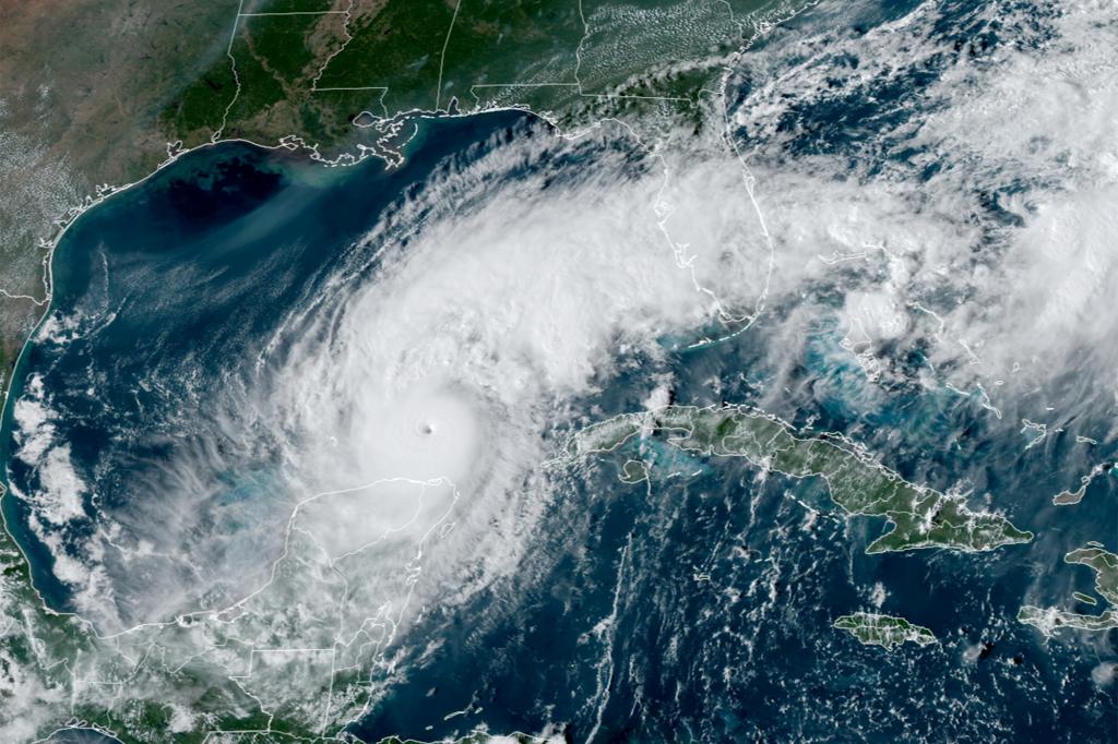 A satellite image of Milton in the Gulf of Mexico on Oct. 8, 2024.